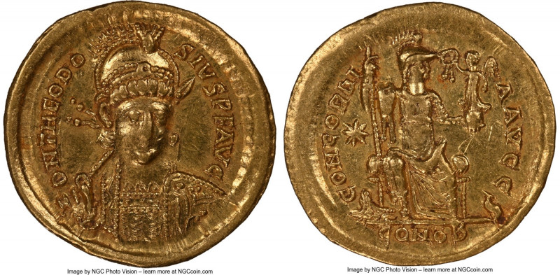 Theodosius II, Eastern Roman Empire (AD 402-450). AV solidus (20mm, 4.42 gm, 6h)...