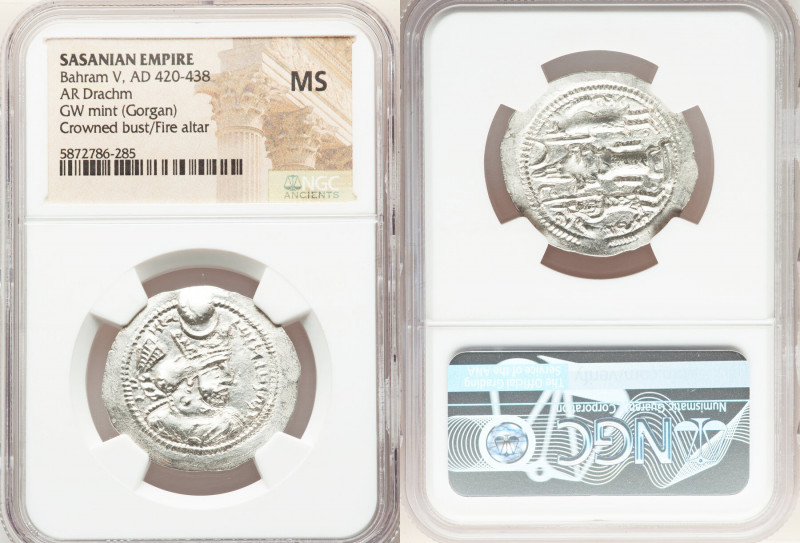 ANCIENT LOTS. Oriental. Sasanian Kingdom. Lot of four (4) AR drachms. NGC MS. In...