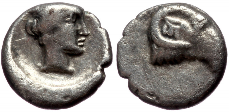 Troas, Kebren AR hemiobol (Silver, 0,35g, 7mm) 400-310 BC
Obv: Head of Apollo 
R...