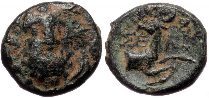 Pisidia, Selge, AE (bronze, 2,44 g, 14 mm) 2nd-1st cent. BC
Obv: Head of Herakle...