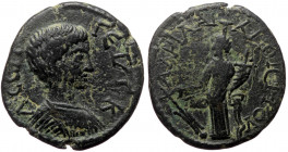 Phrygia, Hadrianopolis-Sebaste, Geta as caesar (198-209), AE assarion (Bronze, 21,8 mm, 4,68 g), struck under the archon Poteitos. Obv: Λ•CEΠ• - ΓETAC...