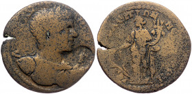 Phrygia, Hierapolis AE29 (Bronze 8,61g 29mm) Elagabalus (218-222) 
Obv: [AY K M] AY ANT[ΩNЄINOC] Laureate and cuirassed bust right 
Rev: IЄPA[ΠΟ]ΛЄITΩ...