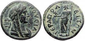 Phrygia, Hierapolis AE (Bronze, 6,75g, 23mm) ca. 2nd-3rd century 
Obv: ΓƐΡΟVϹΙΑ; laureate-headed, veiled and draped bust of the Gerousia, r.
Rev: ΙƐΡΑ...