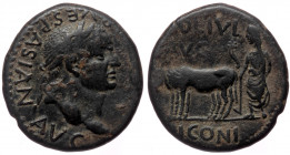 Lycaonia, Iconium, Vespasian (69-79), AE (Bronze, 24,0 mm, 10,37 g). 
Obv: [IMP CAESA]R VESPASIAN AVG, laureate head of Vespasian to right. 
Rev: [C]O...