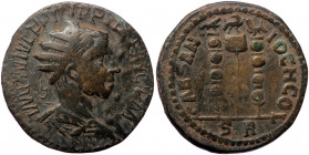 Pisidia, Antiochia, Philip I Arab (244-249), AE (Bronze, 25,4 mm, 9,49 g). Obv: IMP M IVL PHILIPPVS [F] AVG PM, radiate, cuirassed and draped bust of ...