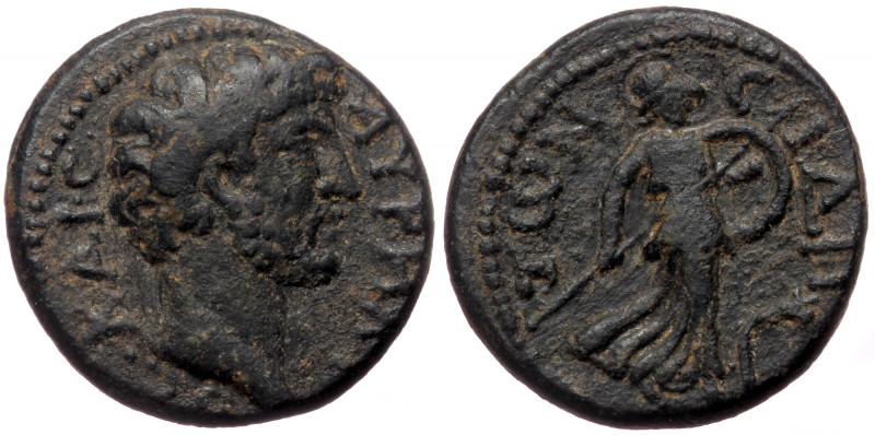 Pamphylia, Side, Marcus Aurelius (161-180), AE (Bronze, 17,7 m, 4,75 g). 
Obv: A...