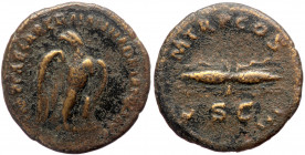 Hadrian (117-138), AE quadrans (Bronze, 19,0 mm, 2,55 g), Rome, 121/122.
Obv: IMP CAESAR TRAIAN HADRIANVS AVG, eagle standing right, wings spread and ...