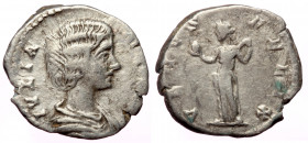 Julia Domna (193-217), AR denarius (Silver, 18,6 mm, 3,08 g). Rome, under Septimius Severus and Caracalla, 198-200. 
Obv: IVLIA - A[VGVSTA], draped bu...