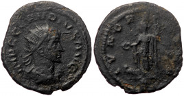 Claudius II Gothicus (268-270), Antiochia, AE antoninianus (Bronze, 21,0 mm, 2,89 g). Obv: IMP C CLAVDIVS AVG.
Radiate, draped and cuirassed bust righ...