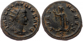 Claudius II Gothicus (268-270) AE/BI Antoninianus (Bronze 2,80g 19mm) Antioch, 268-269. 
Obv: IMP C CLAVDIVS AVG, radiate, draped and cuirassed bust t...