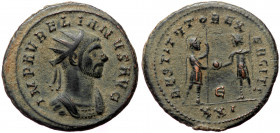 Aurelian (270-275), Cyzicus, AE antoninianus (Bronze, 22,9 mm, 4,34 g). Obv: IMP AVRELIANVS AVG, radiate and cuirassed bust right.
Rev: RESTITVTOR EX ...