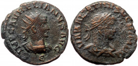 Vabalathus (268-272), for and with Aurelianus (270-275), Antiochia, AE antoninianus (Bronze, 20,5 mm, 3,78 g), 271/272. Obv: VABALATHVS VCR IM DR, lau...