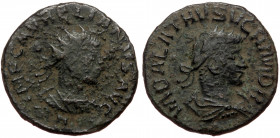 The Empire of Palmyra, Vaballathus (267-271) with Aurelianus (270-271), Bl antoninianus (Billon, 19,5 mm, 3,49 g), Antiochia.
Obv. IMP C AVRELIANVS AV...