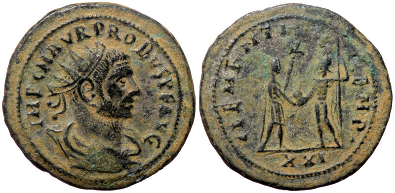 Probus (276-282), Antiochia, AE antoninianus (Bronze, 23,1 mm, 4,48 g). Obv: IMP...