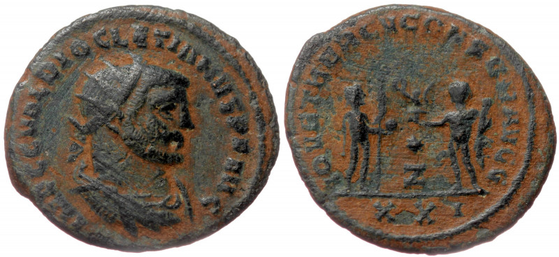 Diocletian (284-305) AE Antoninianus (Bronze 3,91g 21mm) Antioch, 285. 
Obv: IMP...