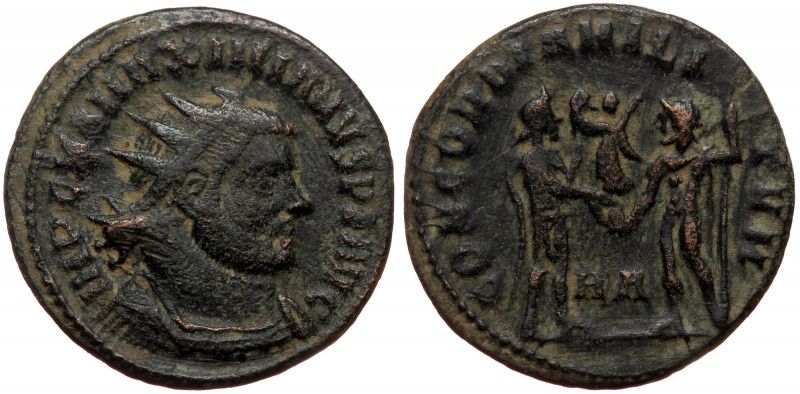 Maximian (286-305) AE Radiate (Bronze 2,95g 20mm) Heraclea, 295-61. 
Obv: GAL VA...