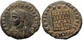 Constantine II as caesar (316-337), Heraclea, AE follis (Bronze, 17,9 mm, 2,50 g), struck under Constantine I. Obv: FL IVL CONSTANTIVS NOB C, laureate...