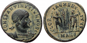 Constantine II as caesar (316-337), Antiochia, AE follis (Bronze, 18,7 mm, 2,02 g), struck under Constantine I, 330-333. Obv: CONSTANTINVS IVN NOB C, ...