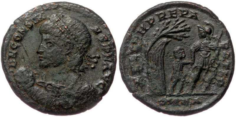 Constans (337-350) AE Follis (Bronze 4,20g 20mm) Cyzicus.
Obv: D N CONSTANS P F ...