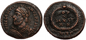 Julian II Apostata (361-363), AE 20 (Bronze, 20,3 mm, 3,45 g), Antiochia.
Obv: D N FL CL IVLIANVS P F AVG, helmeted and cuirassed bust of Julian left,...