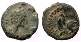 Vandals, uncertain mint, 5th century, AE nummus (Bronze, 10,6 mm, 1,11 g). 
Obv: Radiate, draped and cuirassed bust right. 
Rev: Lion standing left, h...