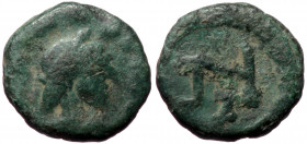 Zeno (second reign, 476-491), Thessalonica or Nicomedia, AE nummus (Bronze, 8,7 mm, 0,55 g). Obv: [D N] ZENO [P F A], pearl-diademed, draped and cuira...