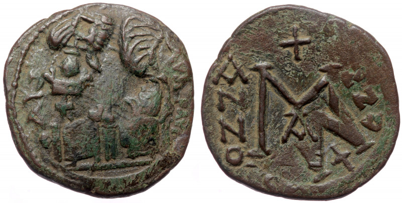 Heraclius (610-641), with Heraclius Constantine, AE follis (Bronze, 29,7 mm, 12,...