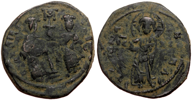 Constantine X Ducas (1059-1067) AE follis (Bronze 7,44g 30mm) overstruck on unkn...