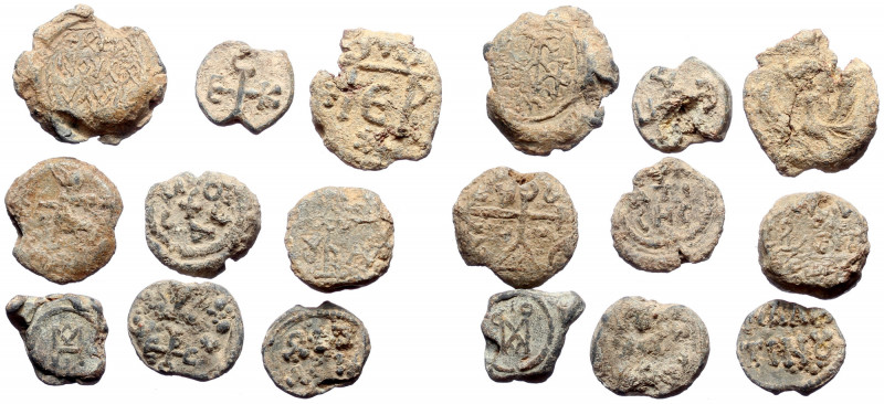 9 Byzantine Lead seals (Lead, 79.84g)