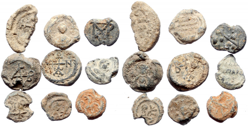 9 Byzantine Lead seals (Lead, 52.17g)