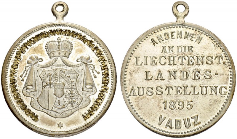 LIECHTENSTEIN
Johann II. 1858-1929. Versilberte Kupfermedaille 1895. Auf die Li...