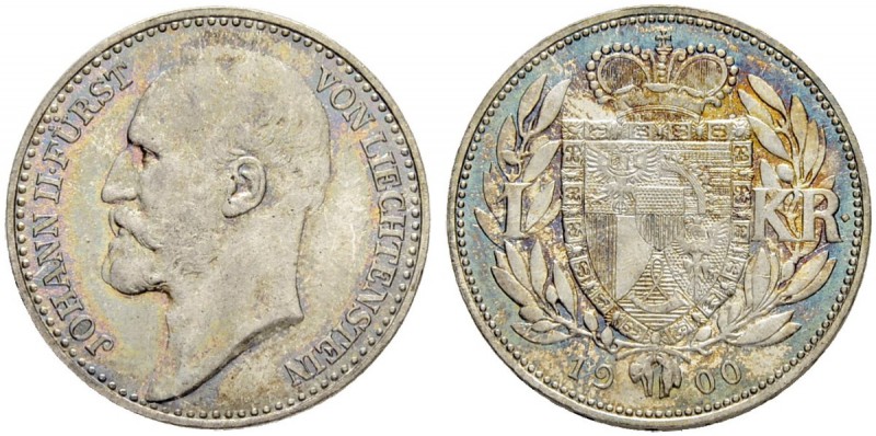 LIECHTENSTEIN
Johann II. 1858-1929. Krone 1900. 5.02 g. HMZ 2-1378c. Prachtvoll...