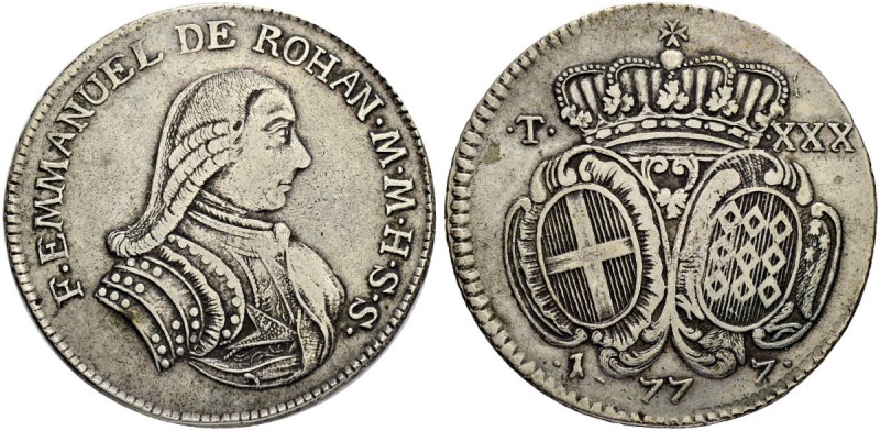 MALTA
Emanuel de Rohan, 1775-1797. 30 Tari 1777, Valetta. 29.25 g. Restelli/Sam...