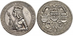 RDR / ÖSTERREICH
Maximilian I. 1493-1519. Doppelter Schauguldiner 1505, Hall. Stempel von Benedikt Burkhardt. + MAXIMILIANVS*DEI*GRA*- ROMANOR*REX*SE...