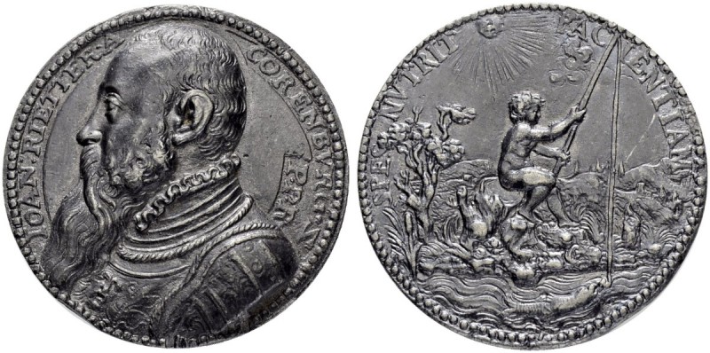 RDR / ÖSTERREICH
Karl V. 1519-1556. Bleigussmedaille o. J. Auf Johann Rieter vo...