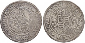 RDR / ÖSTERREICH
Ferdinand I. 1521-1564. Halbtaler 1547, Joachimsthal. Münzmeister Rupprecht Puellacher. 14.24 g. Dietiker 86. Sehr selten / Very rar...