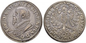RDR / ÖSTERREICH
Der Medailleur Antonio Abondio. Erzherzog Ferdinand II. 1564-1595. Doppeltaler o. J., Hall. 56.92 g. Moser /Tursky 310/308. Dav. 812...