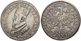 RDR / ÖSTERREICH
Der Medailleur Antonio Abondio. Erzherzog Ferdinand II. 1564-1595. Doppeltaler o. J., Hall. Brustbild mit Reihermütze. 57.50 g. Mose...
