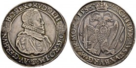 RDR / ÖSTERREICH
Rudolf II., Kaiser des Heiligen Römischen Reiches von 1576-1612. Taler 1586 KB, Kremnitz. 28.53 g. Huszar 1030. Dav. 8066. Hübsche P...
