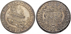 RDR / ÖSTERREICH
Rudolf II., Kaiser des Heiligen Römischen Reiches von 1576-1612. Taler 1608, Ensisheim. 28.47 g. Klemesch 123. Moser/Tursky -. Dav. ...