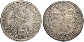 RDR / ÖSTERREICH
Rudolf II., Kaiser des Heiligen Römischen Reiches von 1576-1612. Taler 1610, Hall. 28.54 g. Moser/Tursky 383. Moser/Tursky (Rudolf) ...