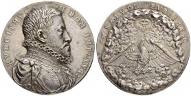 RDR / ÖSTERREICH
Rudolf II., Kaiser des Heiligen Römischen Reiches von 1576-1612. Medaillen Rudolfs II. Silbermedaille o. J. Auf seine Krönung zum De...