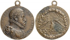 RDR / ÖSTERREICH
Rudolf II., Kaiser des Heiligen Römischen Reiches von 1576-1612. Medaillen Rudolfs II. Bronzegussmedaille o. J. Stempel von Antonio ...