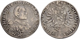 RDR / ÖSTERREICH
Rudolf II., Kaiser des Heiligen Römischen Reiches von 1576-1612. Medaillen Rudolfs II. Matthias, (1608-)1612-1619. Doppeltaler 1613,...
