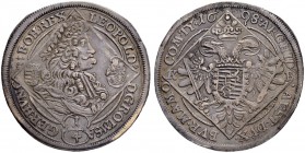RDR / ÖSTERREICH
Rudolf II., Kaiser des Heiligen Römischen Reiches von 1576-1612. Medaillen Rudolfs II. Leopold I. 1657-1705. 1/4 Taler 1698, Kremnit...