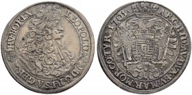 RDR / ÖSTERREICH
Rudolf II., Kaiser des Heiligen Römischen Reiches von 1576-1612. Medaillen Rudolfs II. Leopold I. 1657-1705. 1/2 Taler 1701, Kremnit...