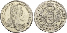 RDR / ÖSTERREICH
Rudolf II., Kaiser des Heiligen Römischen Reiches von 1576-1612. Medaillen Rudolfs II. Maria Theresia, 1740-1780. 17 Kreuzer 1752, P...