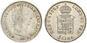 RDR / ÖSTERREICH
Rudolf II., Kaiser des Heiligen Römischen Reiches von 1576-1612. Medaillen Rudolfs II. Franz II. (I.), 1792-1835. 1/4 Lira 1823 M, M...