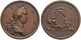 SCHWEDEN
Adolph Friedrich, 1751-1771. Bronzemedaille 1761/1755. Auf die Hochzeit von Johann Joseph Victor Lorenz Hedlinger und den Tod von Hedlingers...
