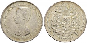 THAILAND
Chulalongkorn (Rama V), 1868-1910. Baht RS 122 (1903). 15.65 g. KM Y34 a. Vorzüglich / Extremely fine. (~€ 130/~US$ 160)